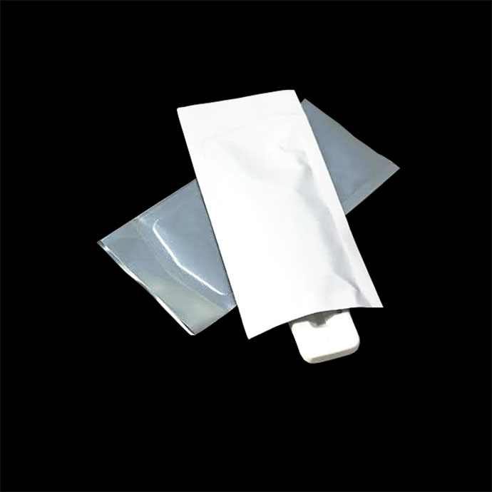 2 x 4.125 OD White Peelable Pouch with Chevron seal (1,000/case) -  02PL04125W