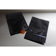 3.4" x 5.25" OD Black MylarFoil Pouch with ZipSeal