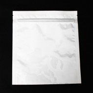 7.25" x 8" White Mylar Foil Pouch with Zipper