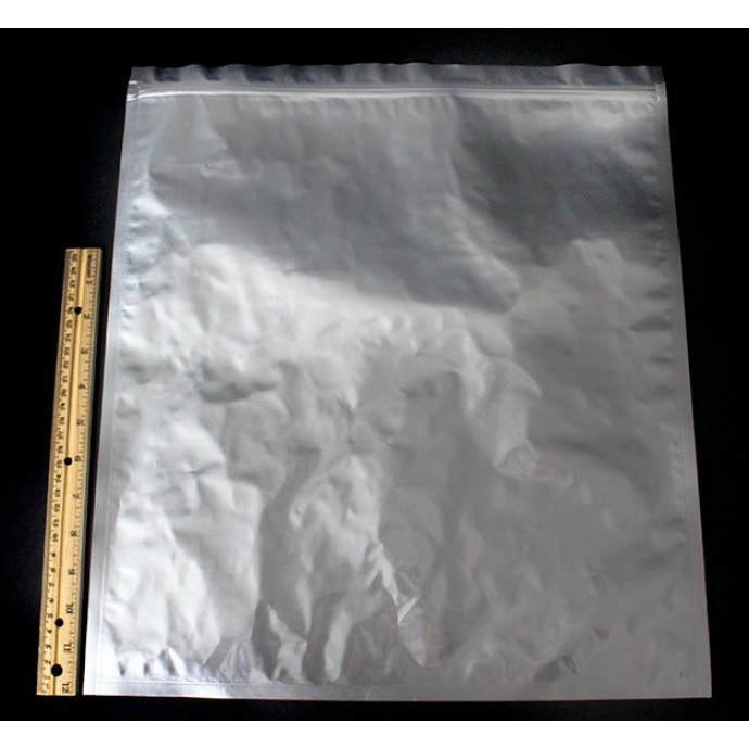 16" x 18" Silver MylarFoil Pouch with ZipSeal