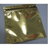6.5" x 7" Gold MylarFoil Pouch with Tamper Evident ZipSeal 