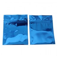 3.4" x 4.0" Blue MylarFoil ZipSeal Mini Pouches with Tear Notch