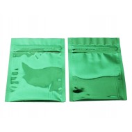 3.4" x 4.0" Green Mylar Foil ZipSeal Mini Pouches
