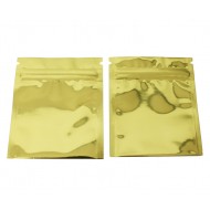 3.4" x 4.0" Gold Mylar Foil ZipSeal Pouches