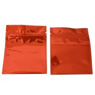 3.0" x 3.0" OD Orange MylarFoil Mini pouch with ZipSeal