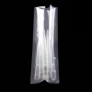 clear medical pouch with semi-circle lip filled with pipettes