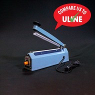 small blue metal impulse sealer with 8 inch by 5mm seal bar
