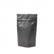 Matte Black Bag MylarFoil stand up pouch with ZipSeal