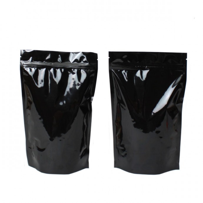 6" x 9.37" x 3.25" OD Black Mylar Foil Stand Up Pouch; (1,000/case) - CBB325Z