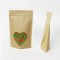 6" x 9.37" x 3.25" Kraft Mylar Foil Stand Up Pouch with Heart Window (1,000/case) - CNK325ZHRT