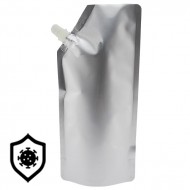 5.315" x 10.433" x 2.6" OD Sterilized Stand Up SpoutPAK Pouch with 8.6mm ID Spout, 16.9 fl oz / 500 mL (50/pack) - STESR081925MS