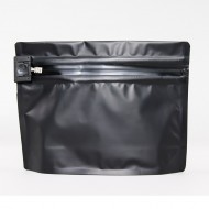 matt black stand pouch with childlock zip