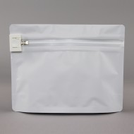 white stand pouch with childproof zipper