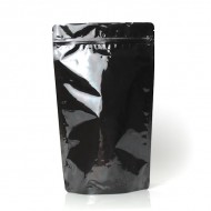 6.69" x 11.0" x 3.5" Black MylarFoil Stand Up Pouch