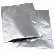 two silver 2 side seal pouches
