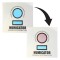 two HIC one with blue dot and the other with activated pink spot