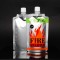 5" x 8.625" x 3.125" Silver SpoutPAK™ with 16mm Spout, 16.91 fl. oz. (500/case) - FTSSP500CSISL