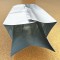 open end of 1 lb silver coffee bag with valve open end of 1 lb silver coffee bag with valve