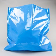 blue mylar foil pouch standing with product loaded