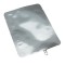 comes as a 3 side seal, ready to be loaded and sealed silver retort pouch with open end demonstrated by a paper clip