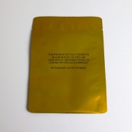 5.75" x 8" OD Gold 3 side seal pouch with tear notch