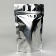 4" x 6.41" x 2.25" Silver Mylar Foil Stand Up Pouch