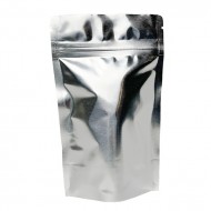 4" x 6.41" x 2.25" Silver Mylar Foil Stand Up Pouch