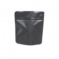 5” x 6” x 2.5 O.D. Unprinted Matte Black stand up pouch with ZipSeal, tear notch, and rounded corners; 1000/case - BMBBS025ZRC