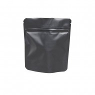 5” x 6” x 2.5 O.D. Unprinted Matte Black stand up pouch with ZipSeal