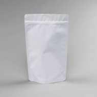 single white standing pouch with zipseal