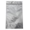 6.69" x 11" x 3.5" OD Clear/Silver Stand Up Pouch with ZipSeal™, Tear Notches, and Hang Hole (1,000/case) - DVS35ZHH empty silver vista standing zipseal pouch with hang hole