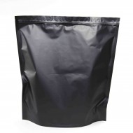 BAP 100 2 LB Black Stand Up Pouch Bags Zip and Tear Notch 