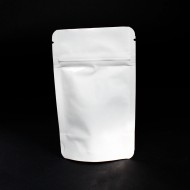 3.125" x 5" x 2" White Mylar Foil Stand Up Pouch; (1000/case) - AAW01ZRC 