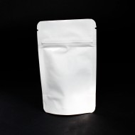 3.125" x 5" x 2" White Mylar Foil Stand Up Pouch