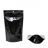 4" x 6.41" x 2.25" Black Mylar Foil Stand Up Pouch