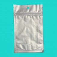 Clear/Silver Stand Up Pouch With Hang Hole