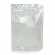 Large clear microwavable stand pouch with zipper seal, tear notch and rounded corners 