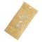 kraft pouch with writing on it