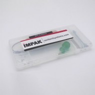 clear plastic toolbox with replacement teflon tape inside