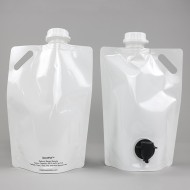 1.4L White Stand Up Pouch with 33mm Spout and Handle