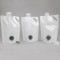 7.25" x 10.0" x 6.0" OD, 1.5L White Stand Up Pouch with 33mm I.D. Spout and Handle (120/case) - SP15L33SH