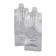 2 clear long high temp pouch with screw cap fitments