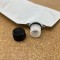 5.0" x 8.625" x 3.125" OD Matte White SpoutPak™ Stand Up Pouch with 16mm / 0.63" Fitment and Black Caps, 16.91 fl. oz. (500/case) - FTSSP05CSISLW