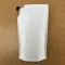 6.25" x 10.5" x 3.625" OD Matte White SpoutPak™ Stand Up Pouch with 16mm / 0.63" Fitment and Black Caps, 32 fl. oz. (250/case) - FTSSP06525CSISLW