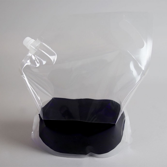 12" x 13" x 6" OD Clear SpoutPAK™ with 15mm Reclosable Cap and Handle - SP128OZPCATRC