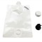 7.87" x 9.97" x 6.0" OD, White Barrel Pouch with 33mm I.D. Top Screw Cap and Black Tap Spout, 1.5 Liter (100/case) - SP15L33SH07875