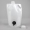 7.25" x 10.0" x 6.0" OD, 1.5L White Stand Up Pouch with 33mm I.D. Spout and Handle (120/case) - SP15L33SH