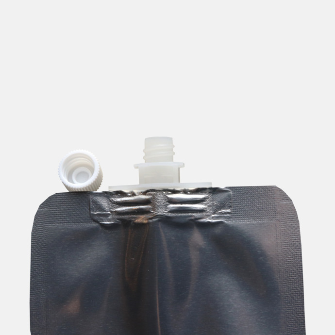 1.0L White Stand Up Barrel Pouch with Tap Spout (250/case) - SP15L75M