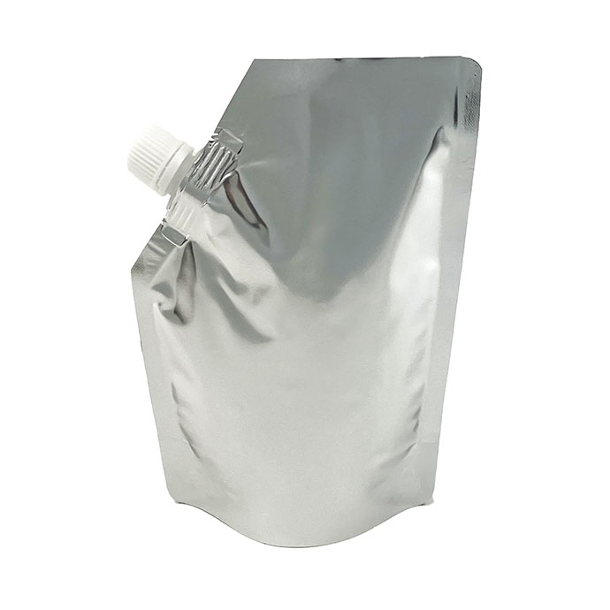 6" x 9" x 3.25" OD Silver SpoutPAK™ with 15mm Reclosable Cap - SP600MFS06RC