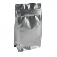 4" x 7" x 2.5" Silver Flat Bottom Stand Up Pouch
